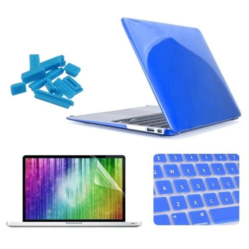 Étui rigide MacBook Air 11,6 po - 4-en-1 avec protecteur d'écran et protection du clavier - SUNSKY ENKAY Bleu foncé Bleu foncé