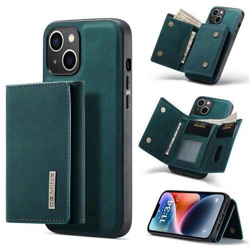 Coque portefeuille pour iPhone 14 Plus - Cuir 3 plis,DG. MING,Vert Vert