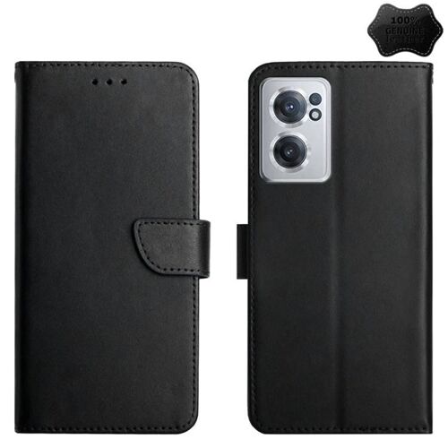 OnePlus Nord CE 2 5G Étui à rabat en cuir - Résistant aux empreintes digitales,Noir Noir