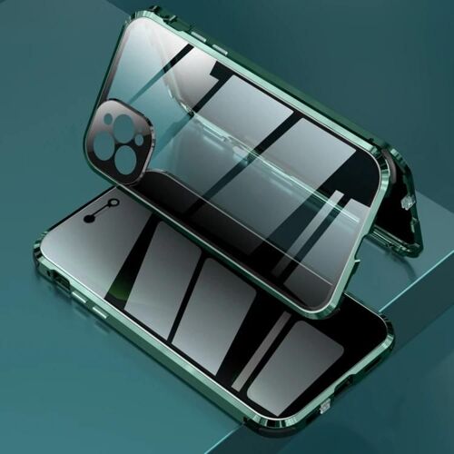 Coque iPhone 12 Pro Max - Antichoc,anti-voyance,verre double face - SUNSKY Vert foncé Vert foncé