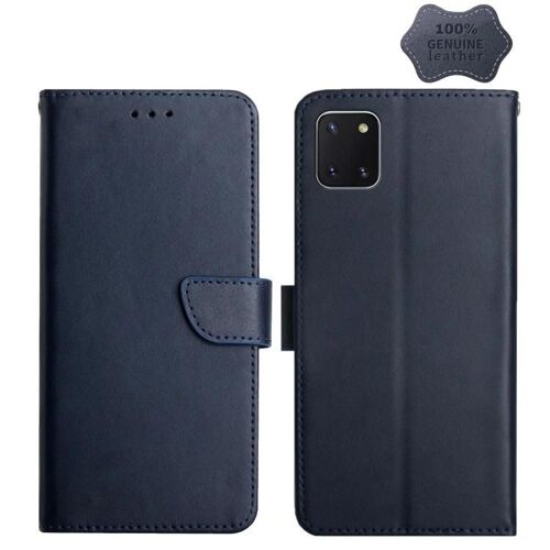 Étui à rabat en cuir Samsung Galaxy A81 - Résistant aux empreintes digitales,bleu bleu