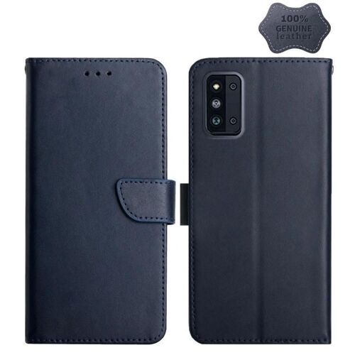 Étui à rabat en cuir Samsung Galaxy F52 5G - Résistant aux empreintes digitales,Bleu Bleu