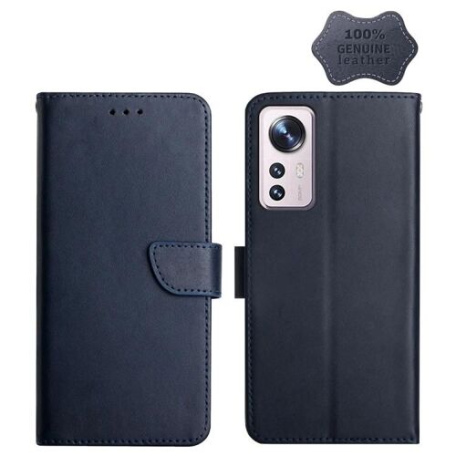 Xiaomi 12 Lite Étui à rabat en cuir - Résistant aux empreintes digitales,bleu bleu