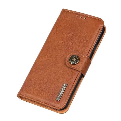 Étui en cuir Xiaomi Poco X3 GT - Texture en cuir de vachette,Portefeuille à rabat et fentes pour cartes (rose) Marron