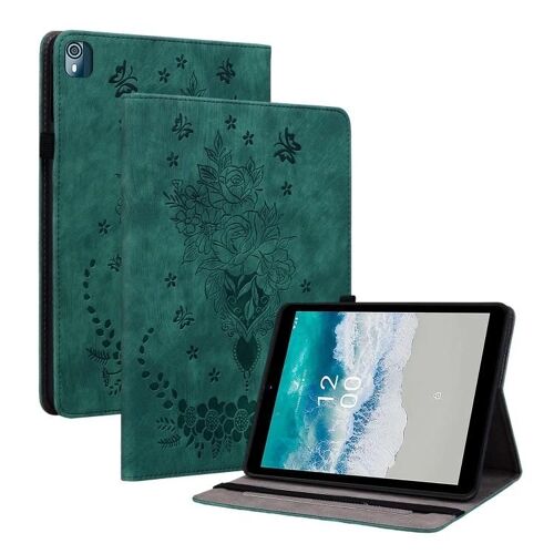 Coque Pour Tablette - Papillon Rose Embossé Cuir,Vert Pour Nokia T10 Vert