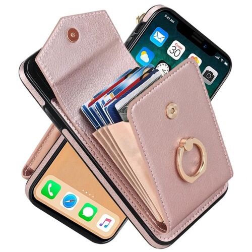 Coque iPhone XS Max - Porte-bague,emplacement pour carte RFID,Or rose - SUNSKY Or rose