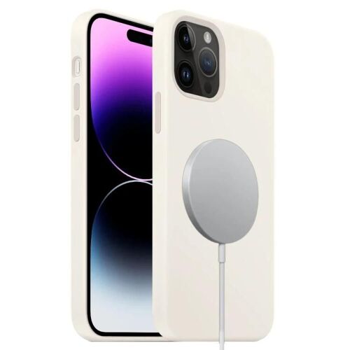 Coque de téléphone MagSafe - Silicone liquide Couverture complète pour iPhone 15 Pro Max - SUNSKY Blanc Blanc