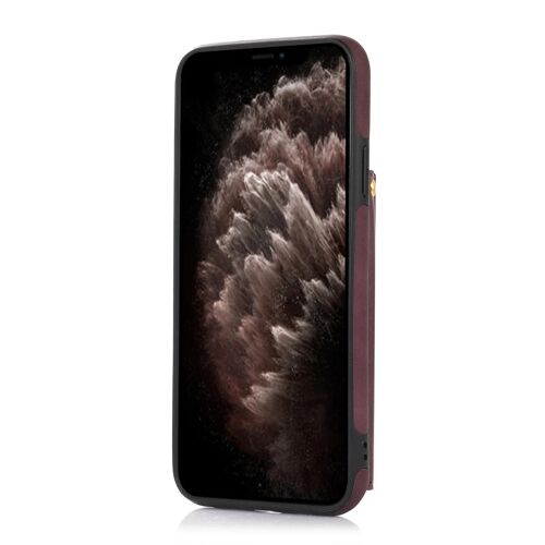 Coque en cuir pour iPhone 11 Pro - Protection RFID,Triple,Cordon,Rouge