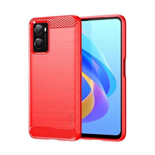 Coque En Tpu Souple En Fibre De Carbone Pour Oppo A36/A76 Et Realme 9i - Rouge Rouge
