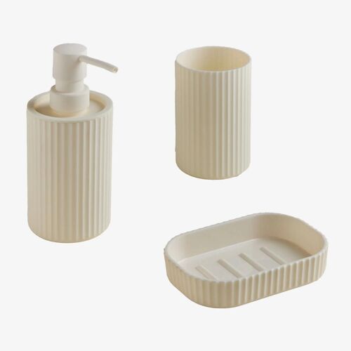 Set de salle de bain en ABS Ozene Blanc Gardenia