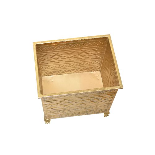 Ensemble De 3 Cache-Pots Décoratifs En Métal Doré, Richement Orné Dec050060