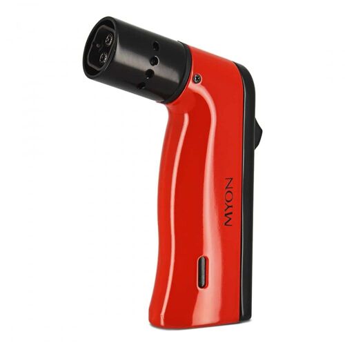 Briquet Cigare 4 Flammes Myon Rouge Et Noir