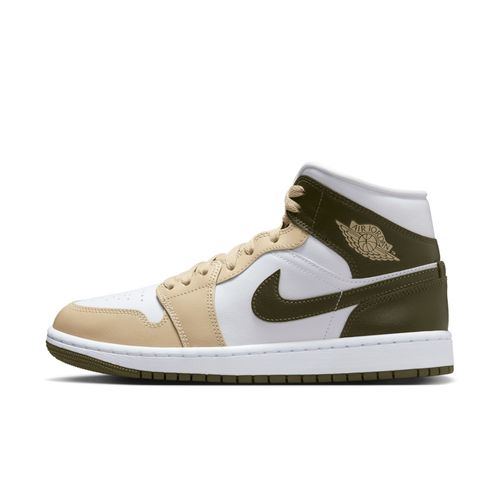 Chaussure Air Jordan 1 Mid Pour Blanc/rattan/medium Olive Bq6472s120