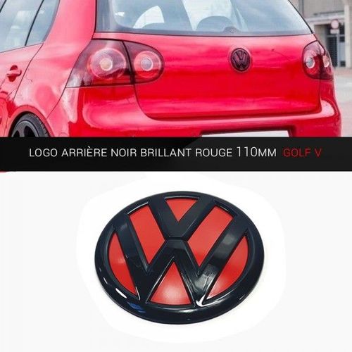 Emblème Logo Arrière Coffre Noir Brillant Rouge 110mm Pour Vw Golf Mk5 Gti