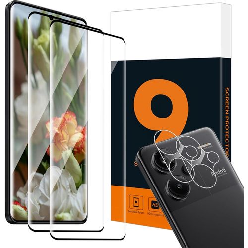 KAL-2+2 Pièces Verre Trempé Pour Xiaomi Redmi Note 13 Pro Plus 5G, Bords Incurvés En 3D, Caméra Protecteur, Dureté 9H Protection Écran, Hd Claire Redmi Note 13 Pro Plus Vitre Protection