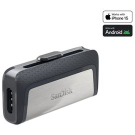 Clé USB 3.1 Type C SanDisk Ultra Dual 256Go Argent - Double connecteur USB Type-C et Type-A