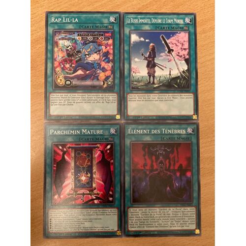 (150) Rap Lil-La + Le Bushi Immortel Déplore Le Corps Mortel + Parchemin Mature + Élément Des Ténèbres (Yu Gi Oh) 