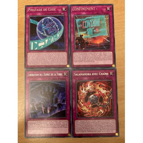 (216) Piratage De Code + Confinement ! + Libération De L’Esprit De La Terre + Salamandra Avec Chaîne (Yu Gi Oh) 