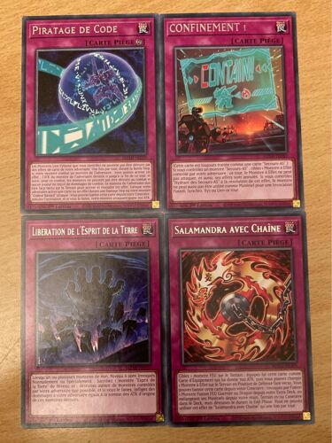 (216) Piratage De Code + Confinement ! + Libération De L’Esprit De La Terre + Salamandra Avec Chaîne (Yu Gi Oh) 