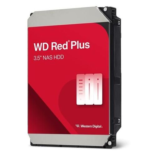WD Red Plus WD120EFGX - Disque dur - 12 To - interne - 3.5" - SATA 6Gb/s - 7200 tours/min - mémoire tampon : 512 Mo