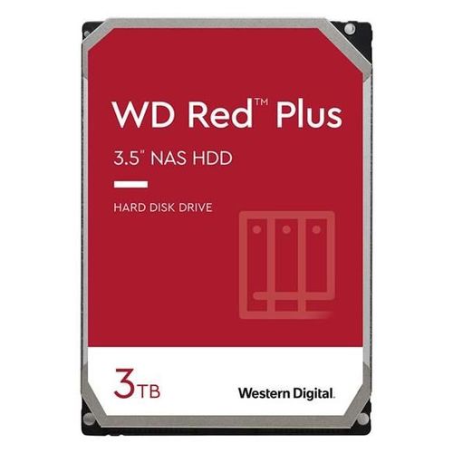 WD Red Plus WD30EFRX - Disque dur - 3 To - interne - 3.5" - SATA 6Gb/s - mémoire tampon : 64 Mo - pour My Cloud EX2; EX4
