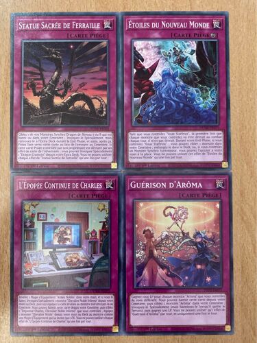 (433) Statue Sacrée De Ferraille + Étoiles Du Nouveau Monde + L’Épopée Continue De Charles + Guérison D’Arôma (Yu Gi Oh) 