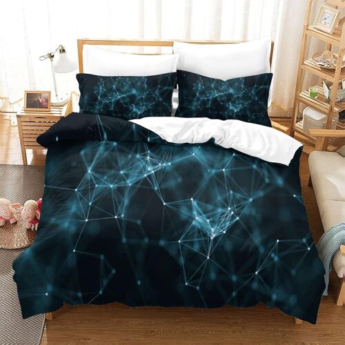 Housse De Couette Motif Imprim¿¿ Geometric Line D ,En Parure De Lit Avec Housse De Couette Et Taies D'oreiller,Fermeture ¿¿Clair,Doux Microfibre Hypoallerg¿¿Niquedouble£¿Xcm£©