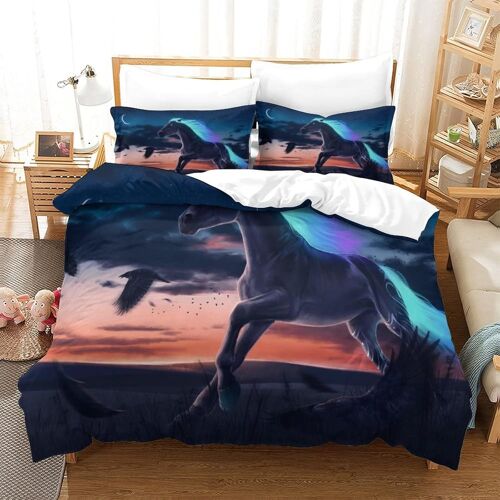 Housse De Couette Horse Imprim¿¿ Housse De Couette Doux Hypoallerg¿¿Nique Parure De Lit Microfibre Avec Fermeture ¿¿Clair Housse Couette Pour Adultes Et Enfantsdouble£¿Xcm£©