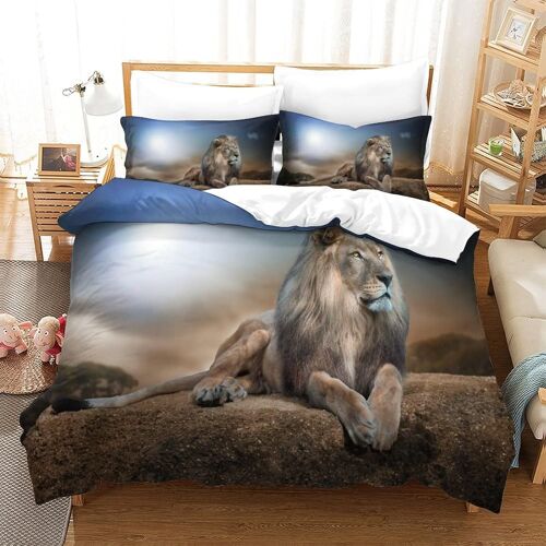 Housse De Couette Lion Imprim¿¿ Housse De Couette Doux Hypoallerg¿¿Nique Parure De Lit Microfibre Avec Fermeture ¿¿Clair Housse Couette Pour Adultes Et Enfantsdouble£¿Xcm£©