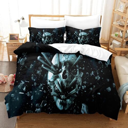 Housse De Couette Motif Imprim¿¿ Skeleton D,Housse Couette Douce Avec Fermeture ¿¿Clair, Microfibre Hypoallerg¿¿Nique Adultes Et Enfants Parure De Litking£¿Xcm£©