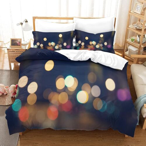 Parure De Lit D Avec Housse De Couette Et Taies D'oreiller Colored Spots Motif Imprim¿¿ - Pour Enfants Et Adultes - En Microfibre - Avec Fermeture ¿¿Clair - Doux Et Durabledouble£¿Xcm