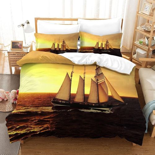 Housse De Couette Ship At Sea Imprim¿¿ Housse De Couette Doux Hypoallerg¿¿Nique Parure De Lit Microfibre Avec Fermeture ¿¿Clair Housse Couette Pour Adultes Et Enfantsdouble£¿Xcm£©