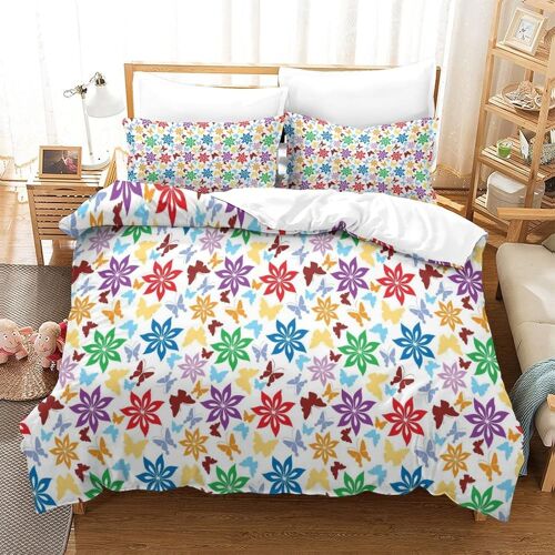 Housse De Couette Motif Imprim¿¿ Floral Pattern D ,En Parure De Lit Avec Housse De Couette Et Taies D'oreiller,Fermeture ¿¿Clair,Doux Microfibre Hypoallerg¿¿Niqueking£¿Xcm£©