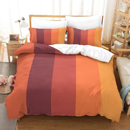 Housse De Couette Motif Imprim¿¿ Colorful Stripes D ,En Parure De Lit Avec Housse De Couette Et Taies D'oreiller,Fermeture ¿¿Clair,Doux Microfibre Hypoallerg¿¿Niquedouble£¿Xcm£©