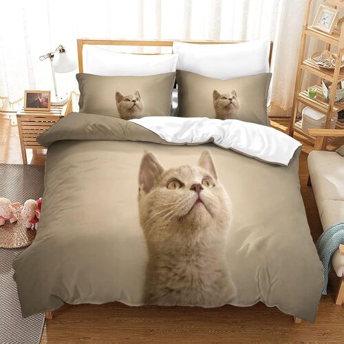 Housse De Couette Motif Imprim¿¿ Cat D,Housse Couette Douce Avec Fermeture ¿¿Clair, Microfibre Hypoallerg¿¿Nique Adultes Et Enfants Parure De Litsingle£¿Xcm£©