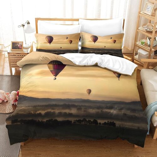 Housse De Couette Hot Air Balloon Imprim¿¿ Housse De Couette Doux Hypoallerg¿¿Nique Parure De Lit Microfibre Avec Fermeture ¿¿Clair Housse Couette Pour Adultes Et Enfantssingle£¿Xcm£©