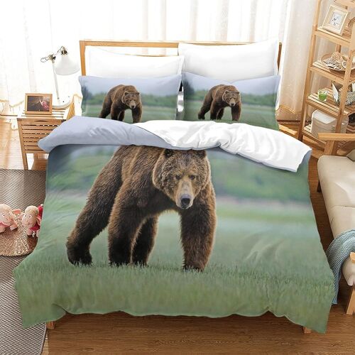 Housse De Couette X Adultes Ado D Ours Imprim¿¿ Parure De Lit X Avec Taies D'oreiller Doux Microfibre Hypoallerg¿¿Nique Avec Fermeture ¿¿Clair