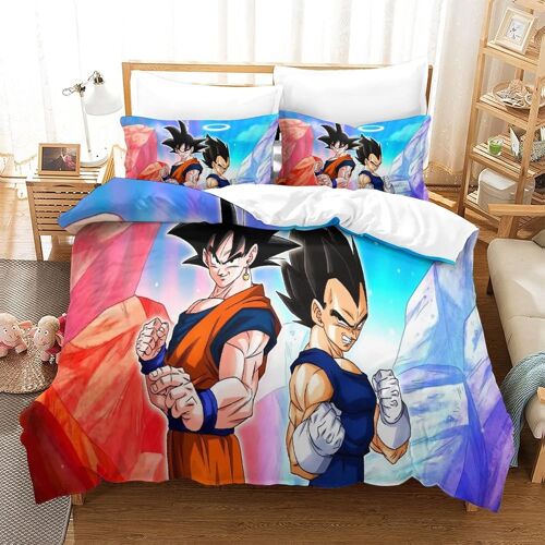 Parure De Lit D Avec Housse De Couette Et Taies D'oreiller Dragon Ball Motif Imprim¿¿ - Pour Enfants Et Adultes - En Microfibre - Avec Fermeture ¿¿Clair - Doux Et Durableking£¿Xcm£©