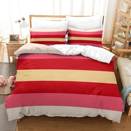 Parure De Lit Pour Avec D Colorful Stripes Motif Impression Housse De Couette Doux Et Durable Avec Fermeture ¿¿Clair Parure De Lit Pour Adultes Et Enfantssingle£¿Xcm£©