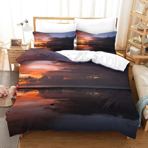 Housse De Couette Sunset Imprim¿¿ Housse De Couette Doux Hypoallerg¿¿Nique Parure De Lit Microfibre Avec Fermeture ¿¿Clair Housse Couette Pour Adultes Et Enfantsking£¿Xcm£©