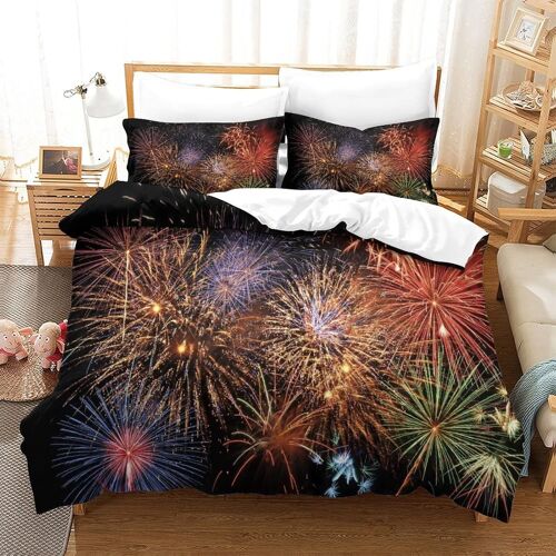 Parure De Lit Pour Avec D Fireworks Motif Impression Housse De Couette Doux Et Durable Avec Fermeture ¿¿Clair Parure De Lit Pour Adultes Et Enfantsdouble£¿Xcm£©