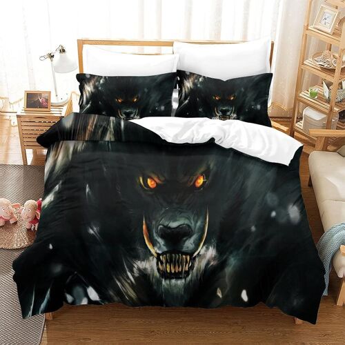Housse De Couette Wolf Imprim¿¿ Housse De Couette Doux Hypoallerg¿¿Nique Parure De Lit Microfibre Avec Fermeture ¿¿Clair Housse Couette Pour Adultes Et Enfantsking£¿Xcm£©