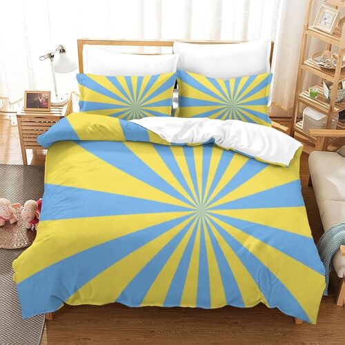Parure De Lit D Avec Housse De Couette Et Taies D'oreiller Colorful Stripes Motif Imprim¿¿ - Pour Enfants Et Adultes - En Microfibre - Avec Fermeture ¿¿Clair - Doux Et Durabledouble£¿