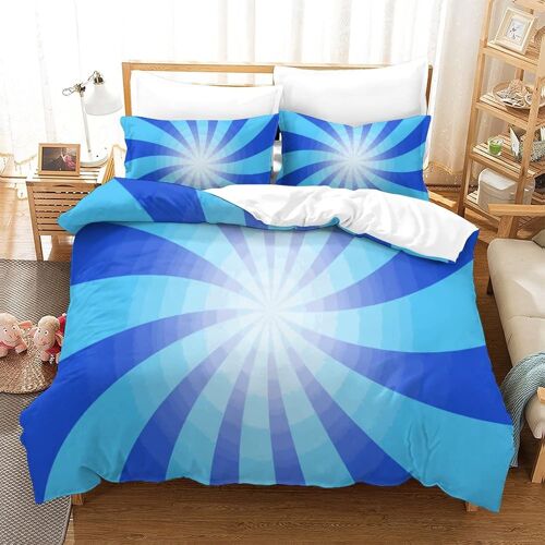 Parure De Lit D Avec Housse De Couette Et Taies D'oreiller Colorful Stripes Motif Imprim¿¿ - Pour Enfants Et Adultes - En Microfibre - Avec Fermeture ¿¿Clair - Doux Et Durabledouble£¿