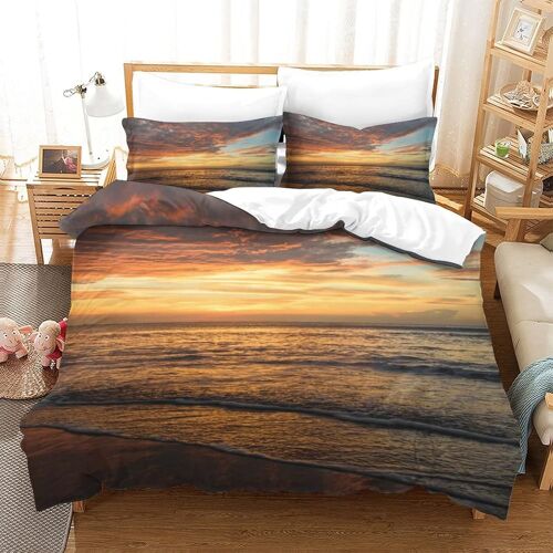 Housse De Couette Motif Imprim¿¿ Sunset D,Housse Couette Douce Avec Fermeture ¿¿Clair, Microfibre Hypoallerg¿¿Nique Adultes Et Enfants Parure De Litdouble£¿Xcm£©