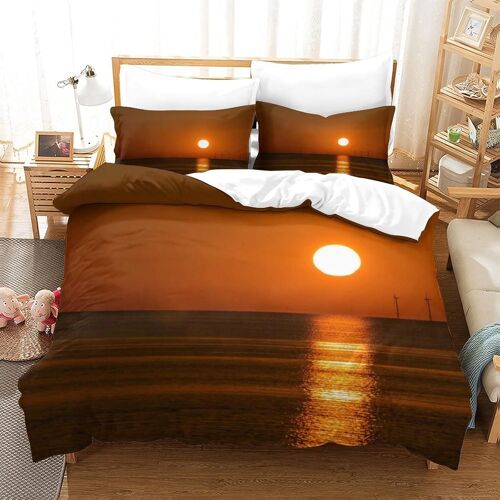 Housse De Couette Sunset Imprim¿¿ Housse De Couette Doux Hypoallerg¿¿Nique Parure De Lit Microfibre Avec Fermeture ¿¿Clair Housse Couette Pour Adultes Et Enfantsking£¿Xcm£©