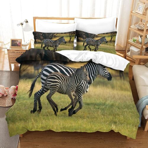 Housse De Couette Zebra Imprim¿¿ Housse De Couette Doux Hypoallerg¿¿Nique Parure De Lit Microfibre Avec Fermeture ¿¿Clair Housse Couette Pour Adultes Et Enfantsdouble£¿Xcm£©