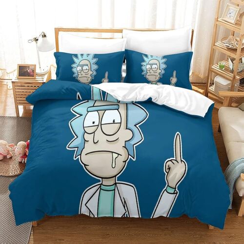 Rick And Morty Ensemble De Literie Ensemble De Trois Pi¿¿Ces Housse De Couette En Microfibre Hypoallerg¿¿Nique Housse De Couette Convient Aux Adultes Et Aux Enfants King£¿Xcm£©