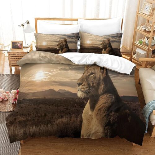 Housse De Couette Motif Imprim¿¿ Lion D,Housse Couette Douce Avec Fermeture ¿¿Clair, Microfibre Hypoallerg¿¿Nique Adultes Et Enfants Parure De Litking£¿Xcm£©