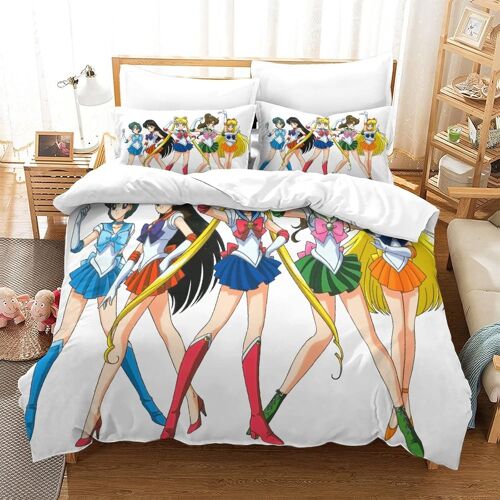 Parure De Lit Sailor Moon Housse De Couette X Parure De Lit X Avec ¿¿Clair Et Taies Doux R¿¿Sistant ¿¿ La Ride Et Durable Hypoallerg¿¿Nique Pour Adultes Et Enfants